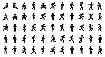 people silhouettes set