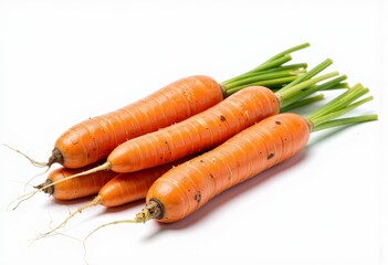 Freshly Harvested Organic Carrots with Vibrant Orange Color and Lush Green Stems Showcasing Natural Wholesomeness and Culinary Versatility