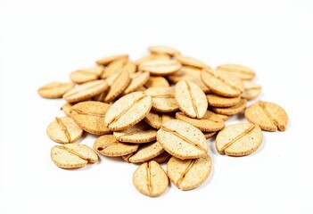 Obraz premium Close-Up View of Dried Healing Plant Seeds with Natural Texture and Soft Lighting on a Minimalist White Background
