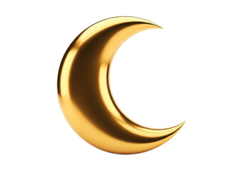 Obraz premium Golden crescent moon isolated on transparent background