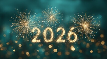 Celebrate New Year 2026 with dazzling fireworks lighting up the night sky