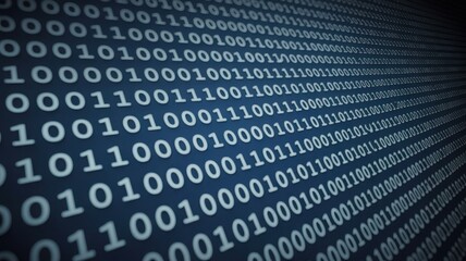 Binary code background with ones and zeros representing digital information