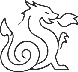 Minimalist Line Art of Kitsune – Crisp Vector for Tattoo, Branding, and Myth Packs
