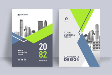 Business Report Cover Template – Green Geometric Layout (A4)