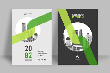 Business Report Cover Template – Green Geometric Layout (A4)