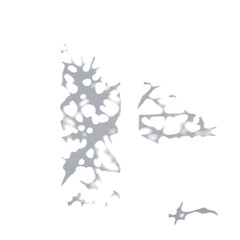 Abstract silver shapes on transparent background