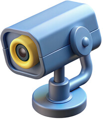 3D Render of a Surveillance Security Camera, Modern Design Isolated.