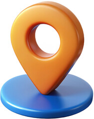 3D Location Pin Symbol on Stand , Modern GPS Navigation Icon.