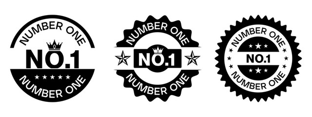 Fototapeta premium Number One No.1 Crown Star Badge Award Seal Design