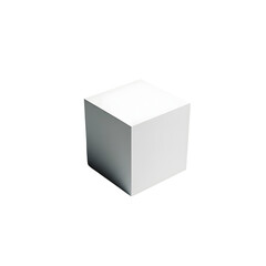 White cube graphic rendered with smooth gradient in transparent background