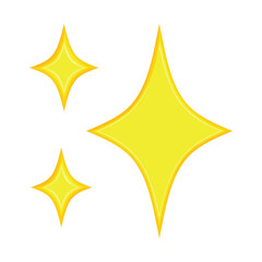 Sparkle emoji. Shining star icon. Transparent vector and PNG