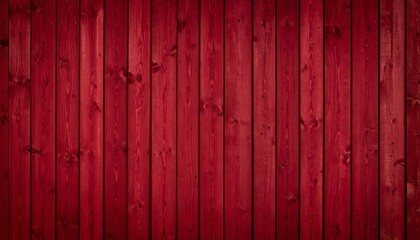 Red wooden plank wall with visible grain.