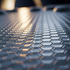 Obraz premium Finely Detailed Macro Vista of a Pristine Nanoscale Surface with Subtle Metallic Gleams Reflecting on an Immaculate Reflective Backdrop Perfection