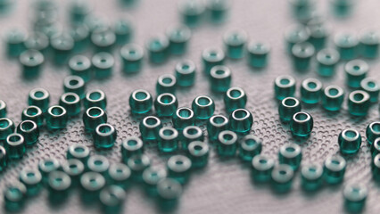 Green beads close-up