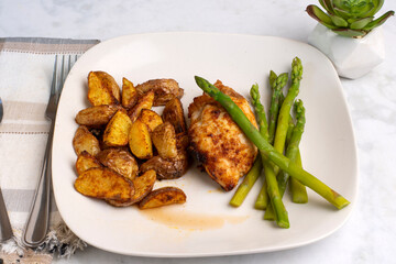  chicken thigh   with asparagu