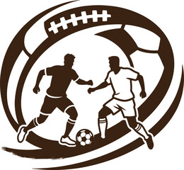 Abstract Football Logo Design &ndash; Modern Vector Art for T-Shirt Print