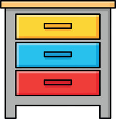 Colorful 3-Drawer Chest Icon