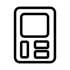calculator button icon with black outline style