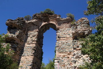Historical travel to turkey visiting the grand walls and archway of yoros castle(kalesi)