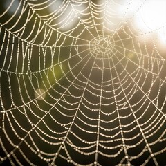 Obraz premium Glistening Morning Dew on Intricate Spider Web Strands: A Mesmerizing, Micro-Scale Glimpse into Nature's Delicate, Transcendent Artistry Revealing Hidden Patterns
