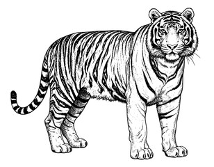 Obraz premium vector illustration of a tiger