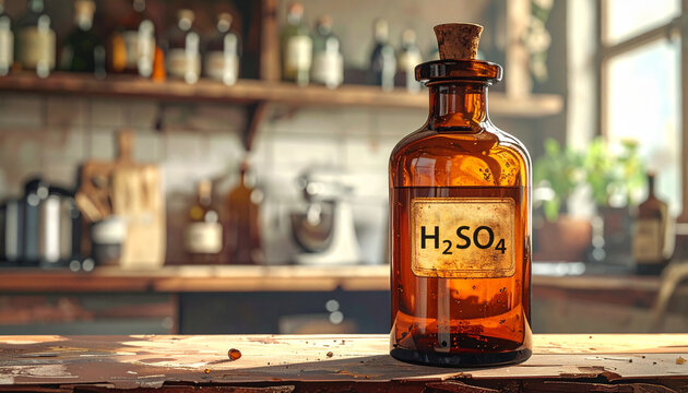 Laboratory glass with H2SO4	