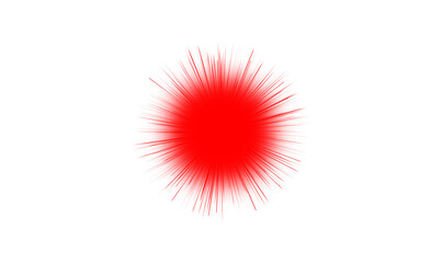 Red glowing burst light effect on black background &mdash; abstract explosion energy glow, bright radial starburst illumination, vibrant digital background design
