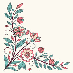 Floral decorative border vector