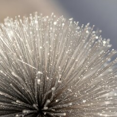 Exquisite Macro Capture of Intricate Nervonic Fibers: Soft Natural Light, Minimalist Background Elegance, and Delicate Textural Detail for Upscale Design