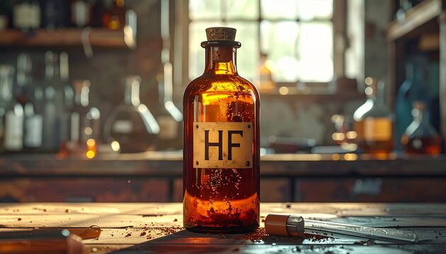 Laboratory glass with HF 