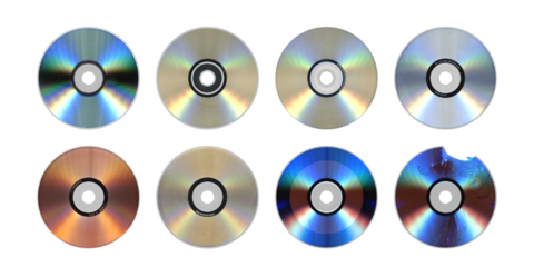 CD DVD Blu-ray Octet — Reflective Optical Storage, Cutout PNG
