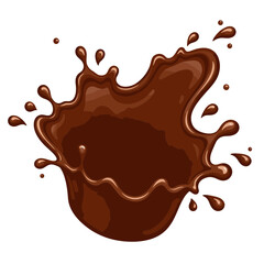 Splash of melted chocolate with dynamic movement
