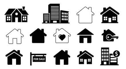 Real estate houses buildings home for sale property investment architecture construction residential icons