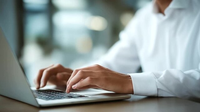 male psychologist integrating AI suggestions into session notes on laptop soft keystrokes professional efficiency three quarter wide angle cinematic color correction gentle