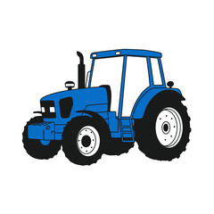 Obraz premium tractor with large tires and enclosed cabin for farming use