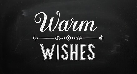 Chalkboard style warm wishes typography