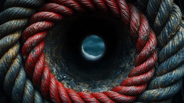 Nautical Rope Coils Around a Celestial Portal to Space.