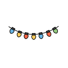 Colorful string of holiday lights for festive decoration
