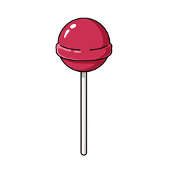 Glossy red lollipop with a simple design for sweet treats and candy branding