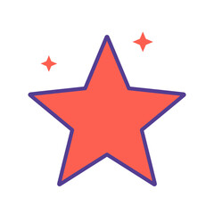 Obraz premium Bold star with outlined design and small sparkling accents for decorative use