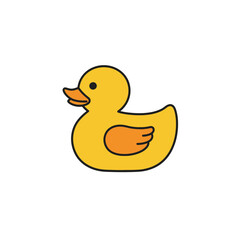 Fototapeta premium Yellow rubber duck with orange beak and wing details