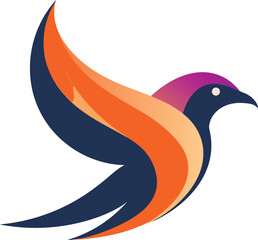 Colorful abstract bird logo with flowing wings vector illustration vector illustration EPS file download.
