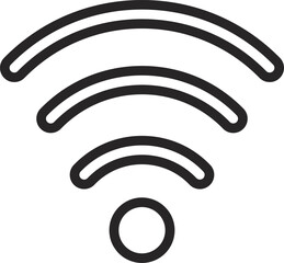 Wireless cellular / cell signal or radio network antenna line art icon for apps and websites 