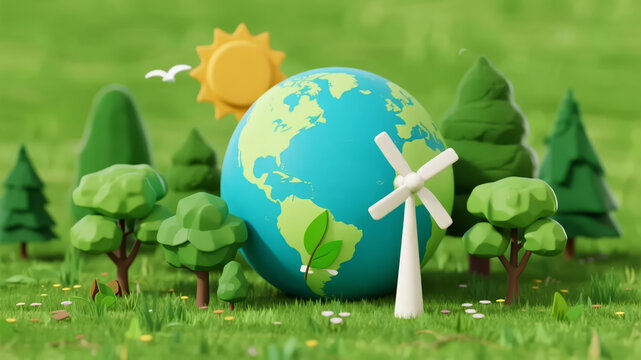 Green energy sustainable development low-carbon environmental protection Earth Day background