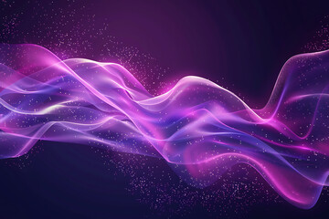 Obraz premium 柔らかな紫の光が波のように流れる幻想的なアブストラクト背景