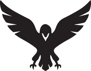 Hawk with outstretched wings logo vector, strong and dynamic design for branding and emblems.