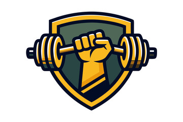 vector illustration of a hand with dumbbells