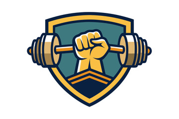 vector illustration of a hand with dumbbells