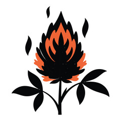 Stylized image of a blossoming plant with an orange glow