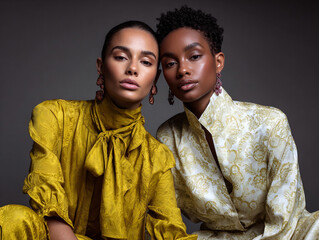 Young Ukrainian man and woman in yellow attire representing modern national pride, unity, and shared strength of a new generation.
